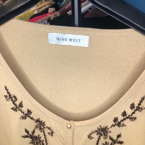 Nine West Cream Embroidered Women's Top - Picture 4 of 8